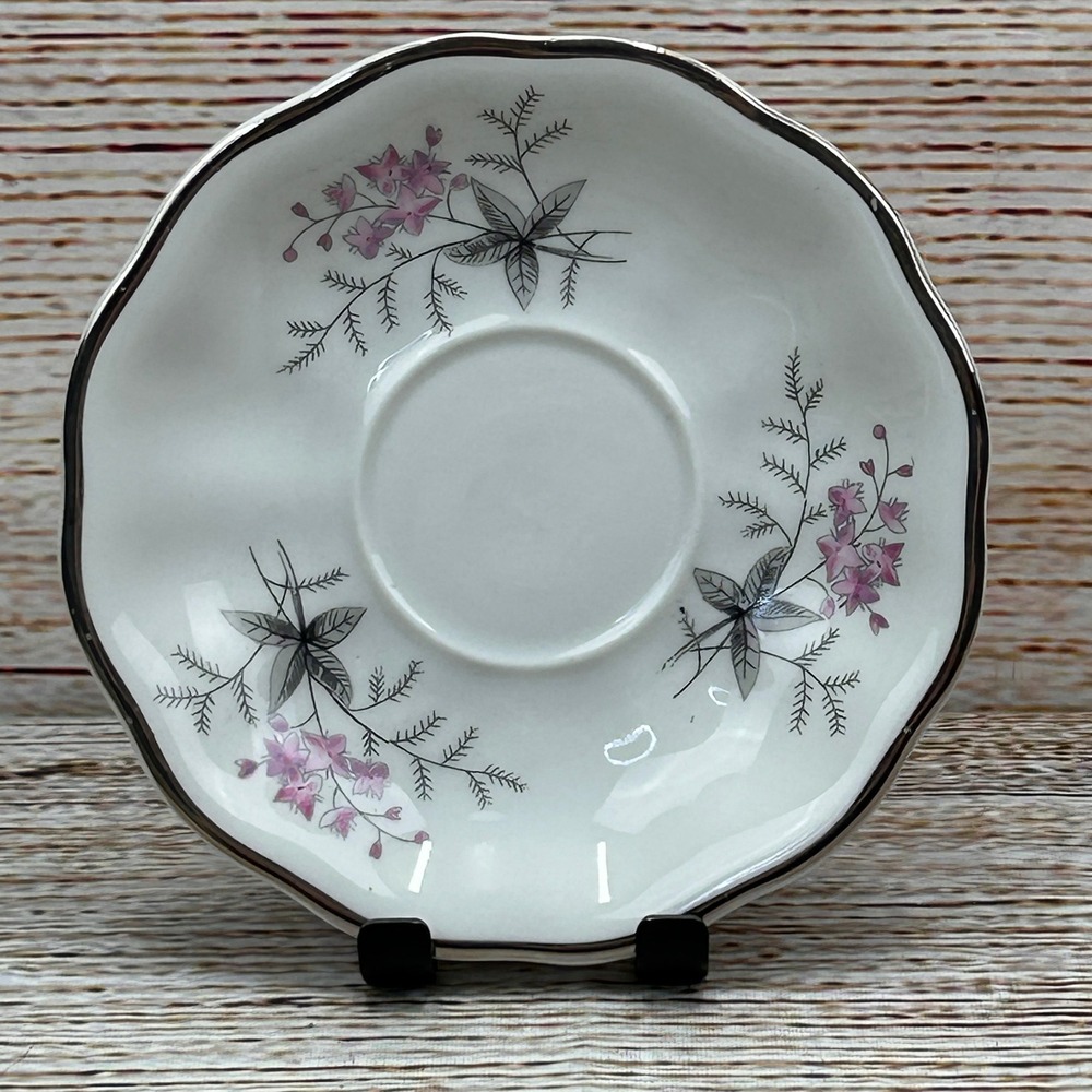 Favolina Karolina Jarolina Poland 3879 Saucer Silver Scalloped Floral 3‎